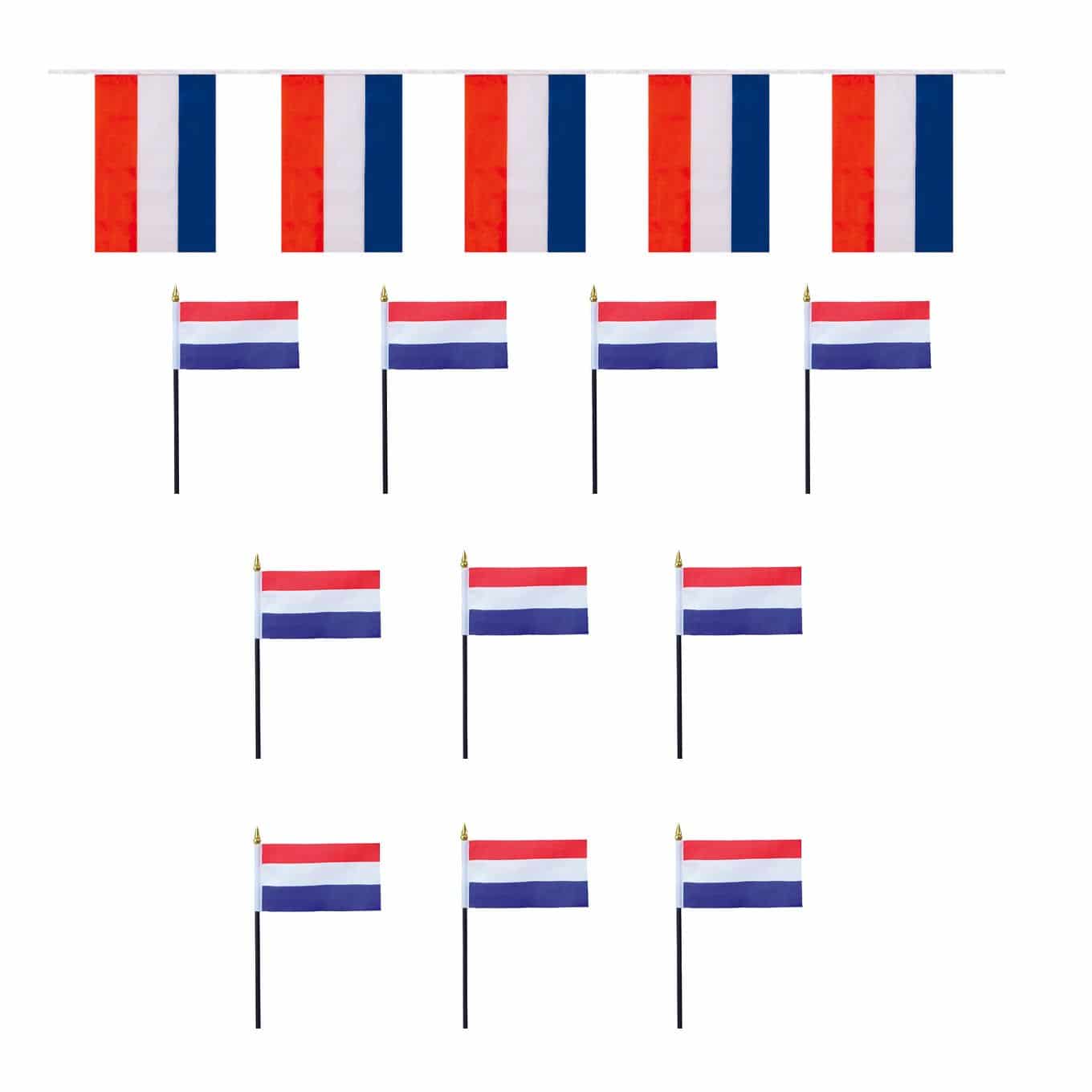 FANSET EM Fußball "Niederlande" Holland Girlande 10x Handflaggen