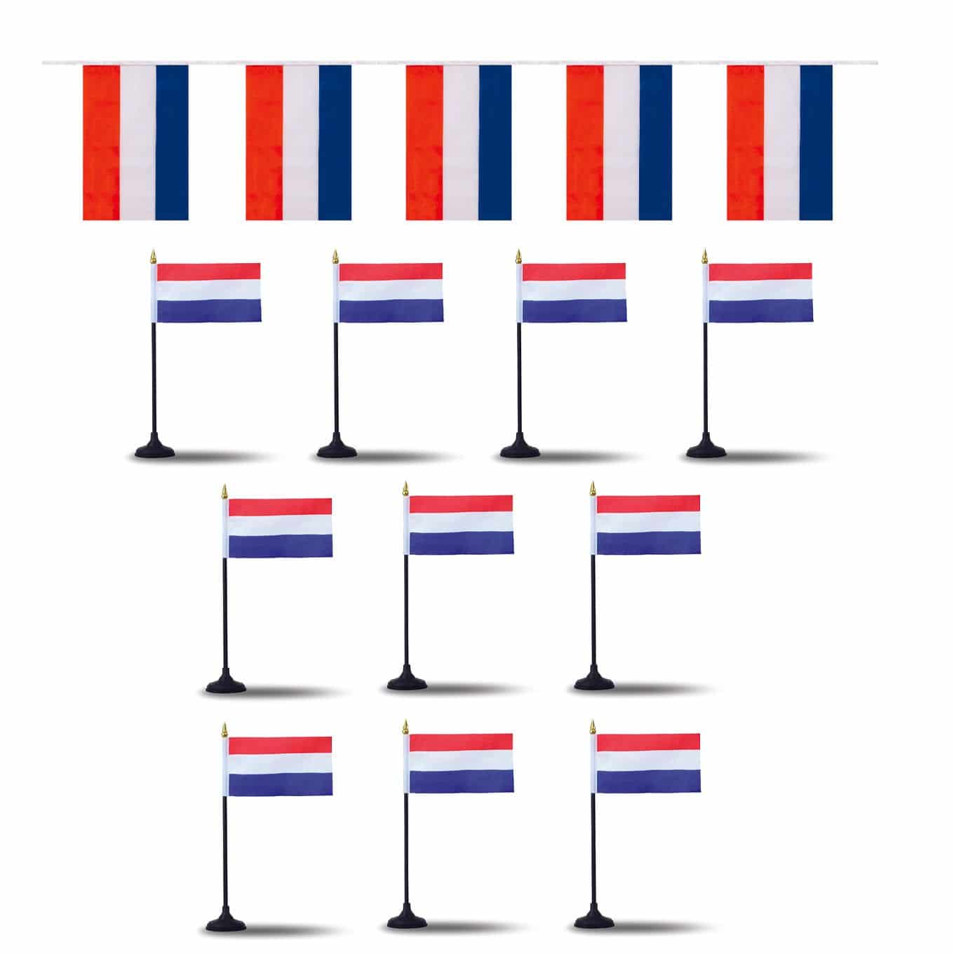 FANSET EM Fußball "Niederlande" Girlande Handflaggen Tischhalter
