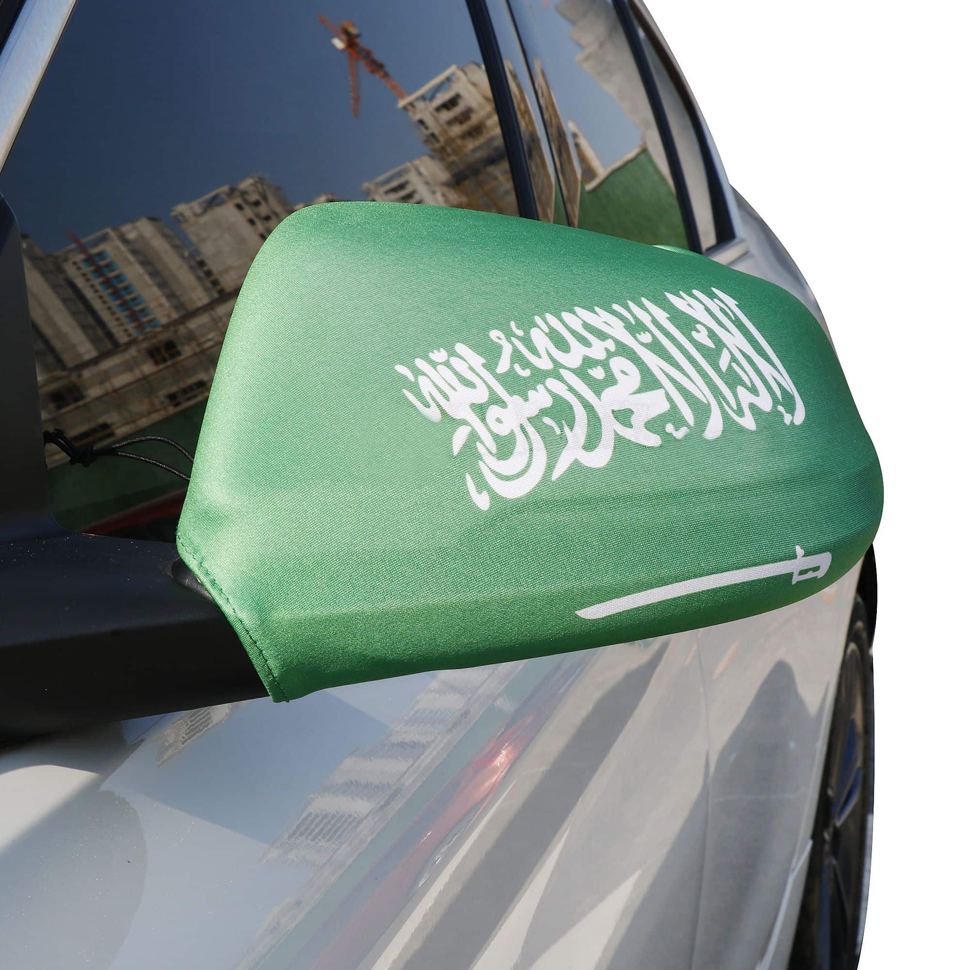 Auto Außenspiegel Fahne Set "Saudi-Arabien" Saudi Arabia Bikini Flagge EM WM