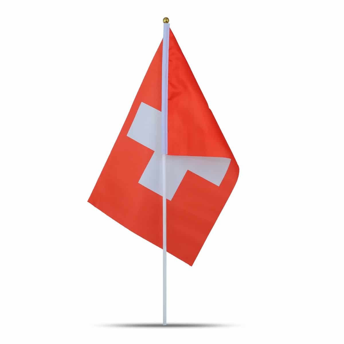 10er Set Fahne Flagge Winkfahne "Schweiz" Switzerland Handfahne EM WM