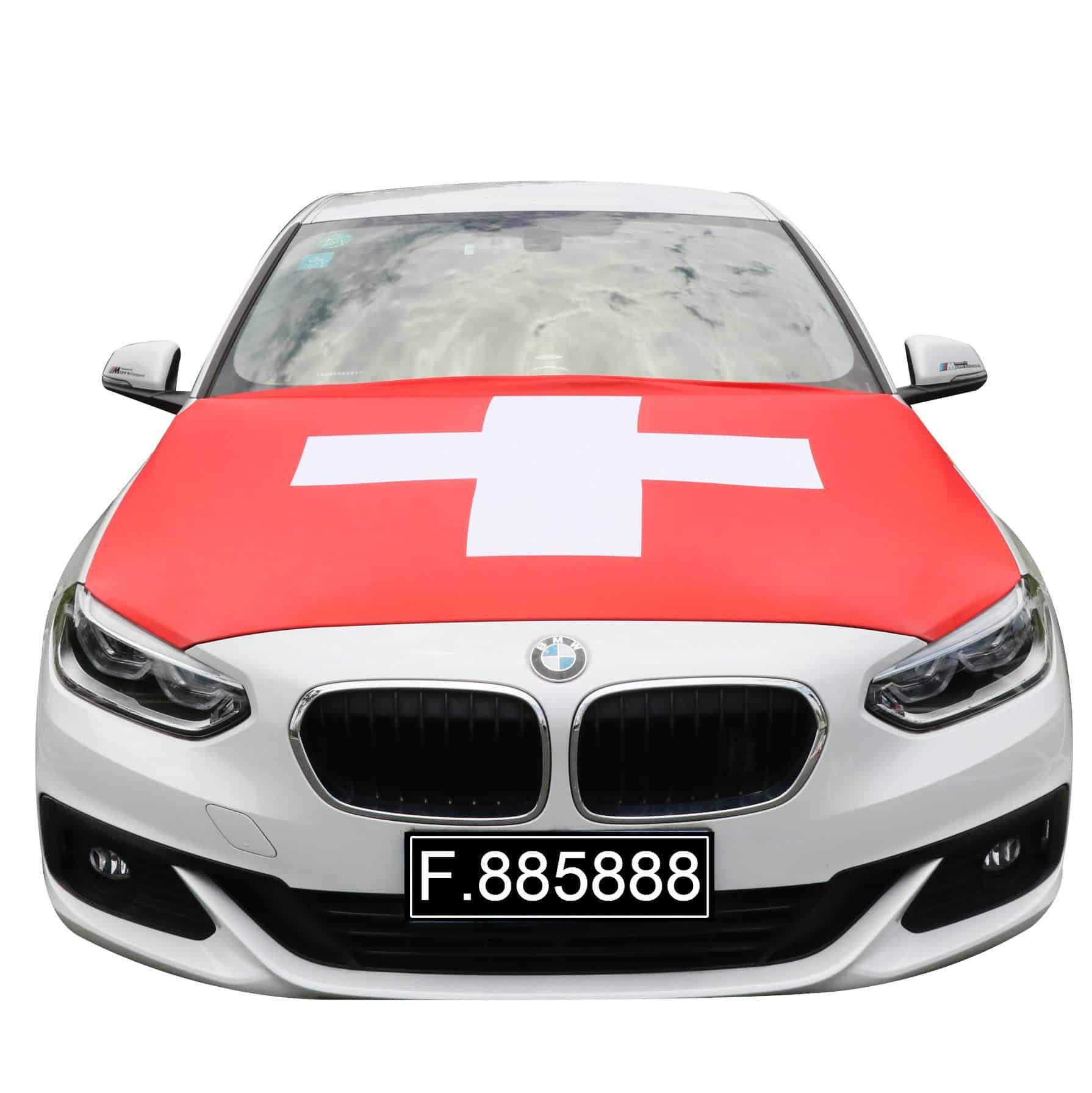 EM Fußball "Schweiz" Switzerland Suisse Swiss Motorhauben Überzieher Auto Flagge