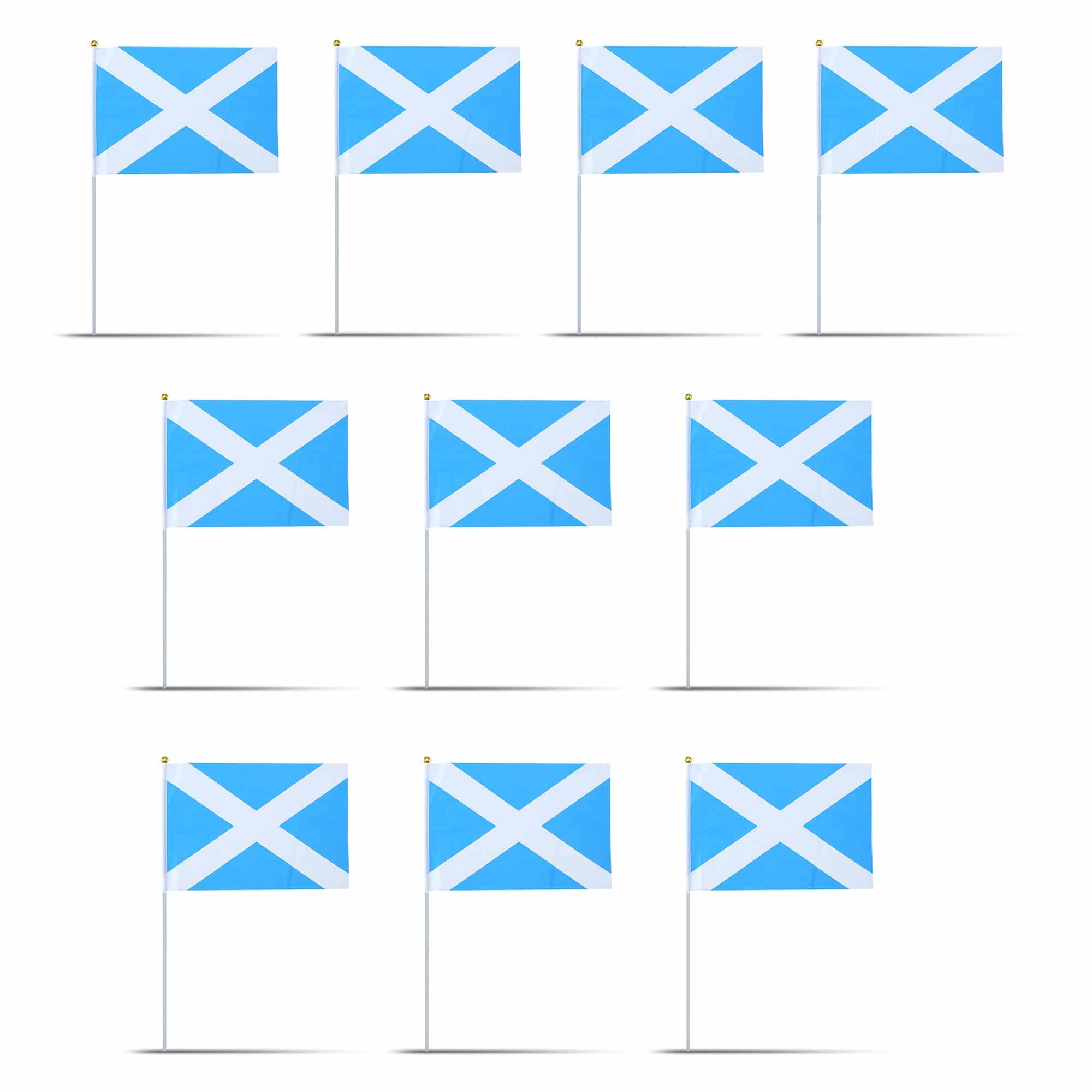 10er Set Fahne Flagge Winkfahne "Schottland" Scotland Handfahne EM WM